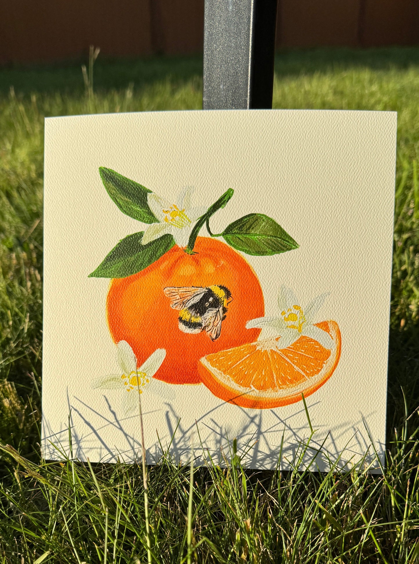 Orange and Bee Art Print
