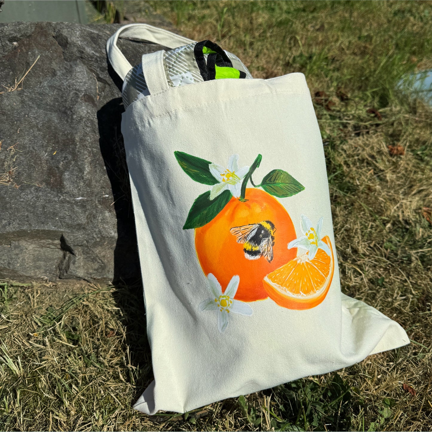 Orange and Bee Tote Bag