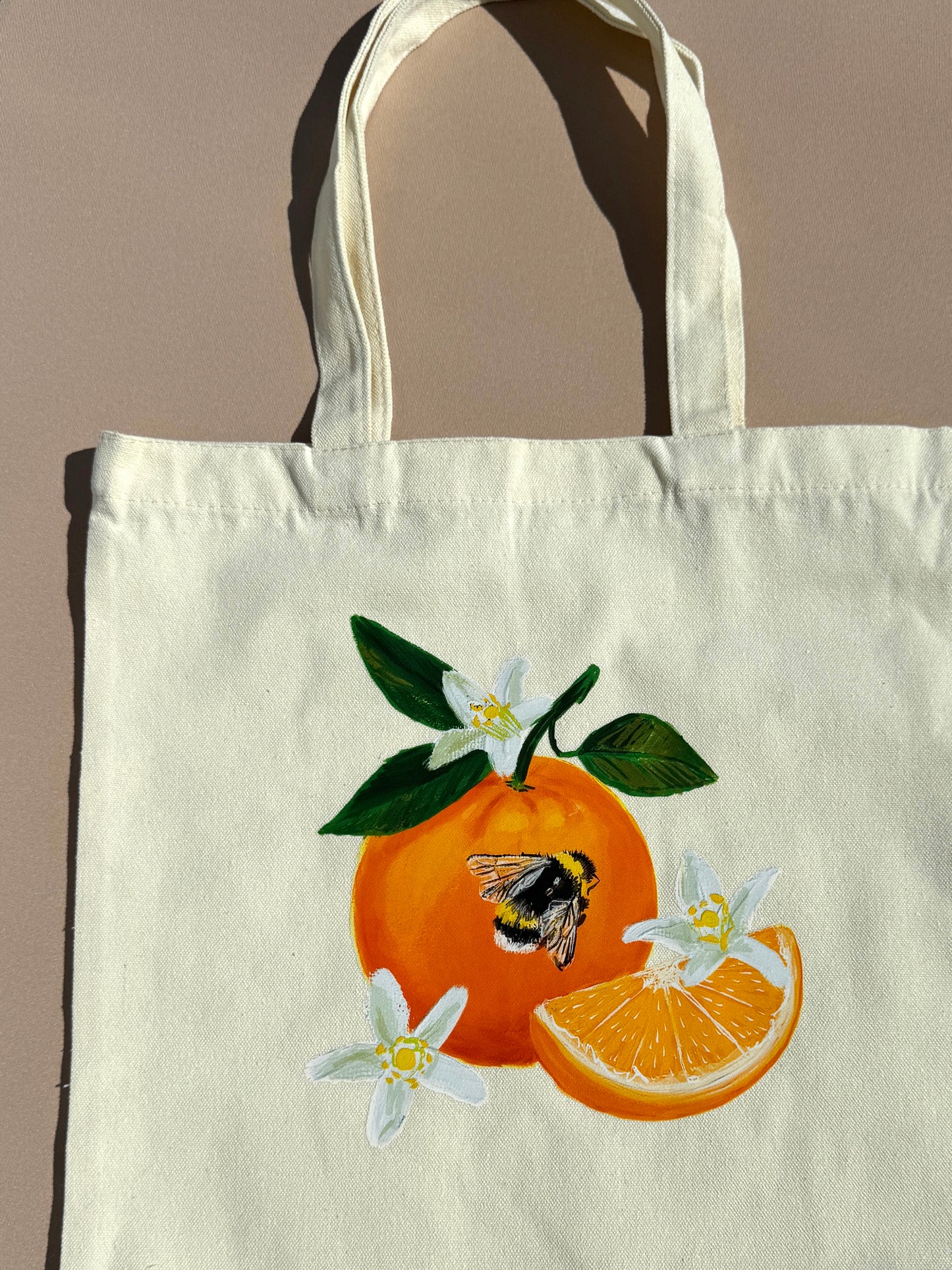 Orange and Bee Tote Bag