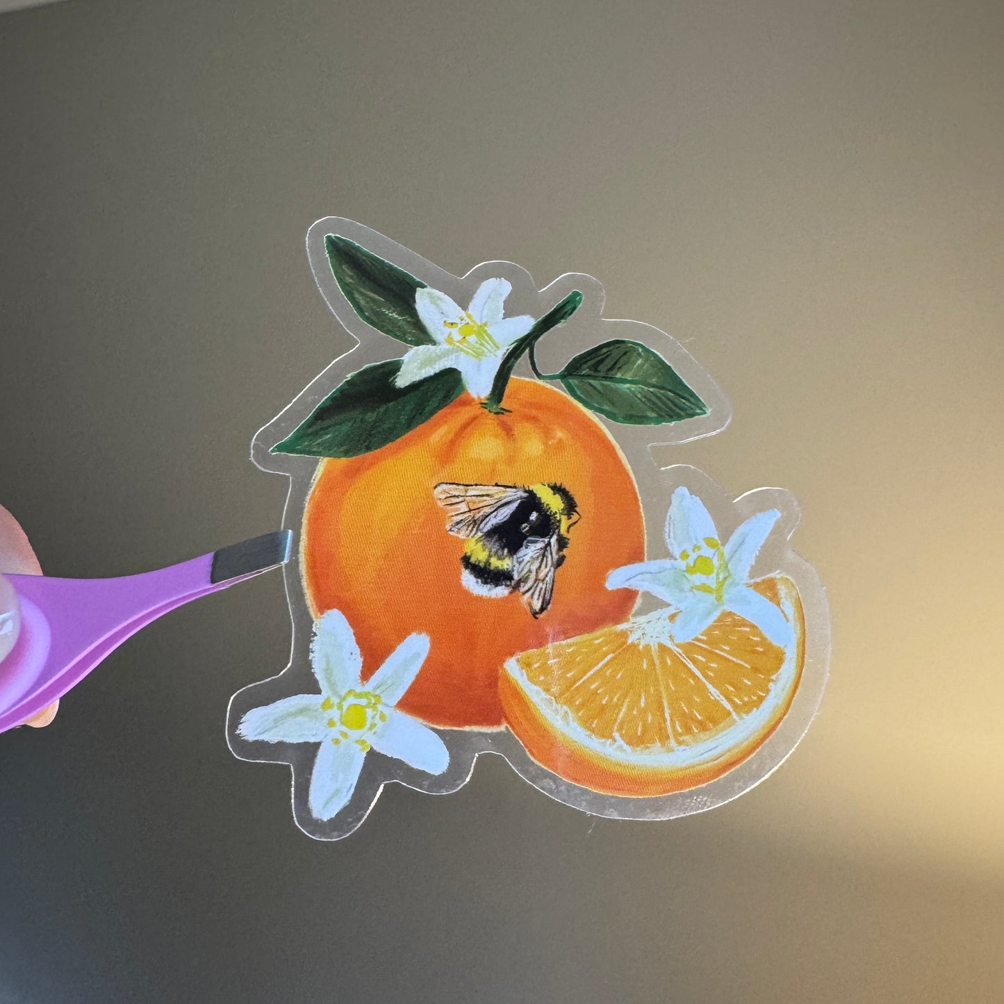 Orange and Bee Sticker