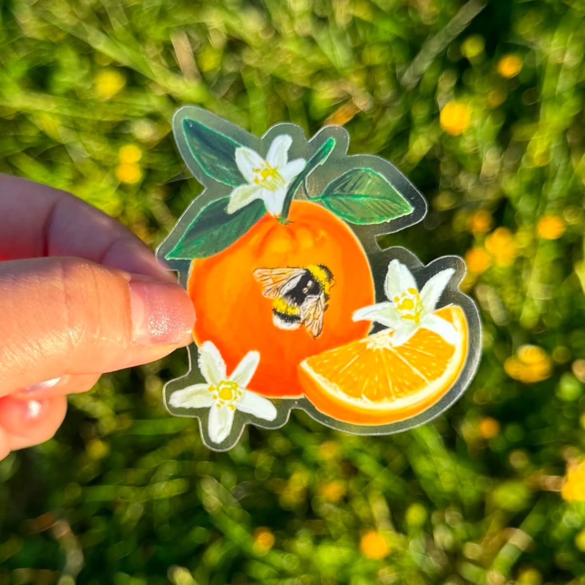 Orange and Bee Sticker