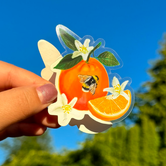 Orange and Bee Sticker
