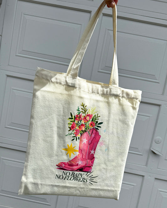 No Rain No Flowers Tote Bag
