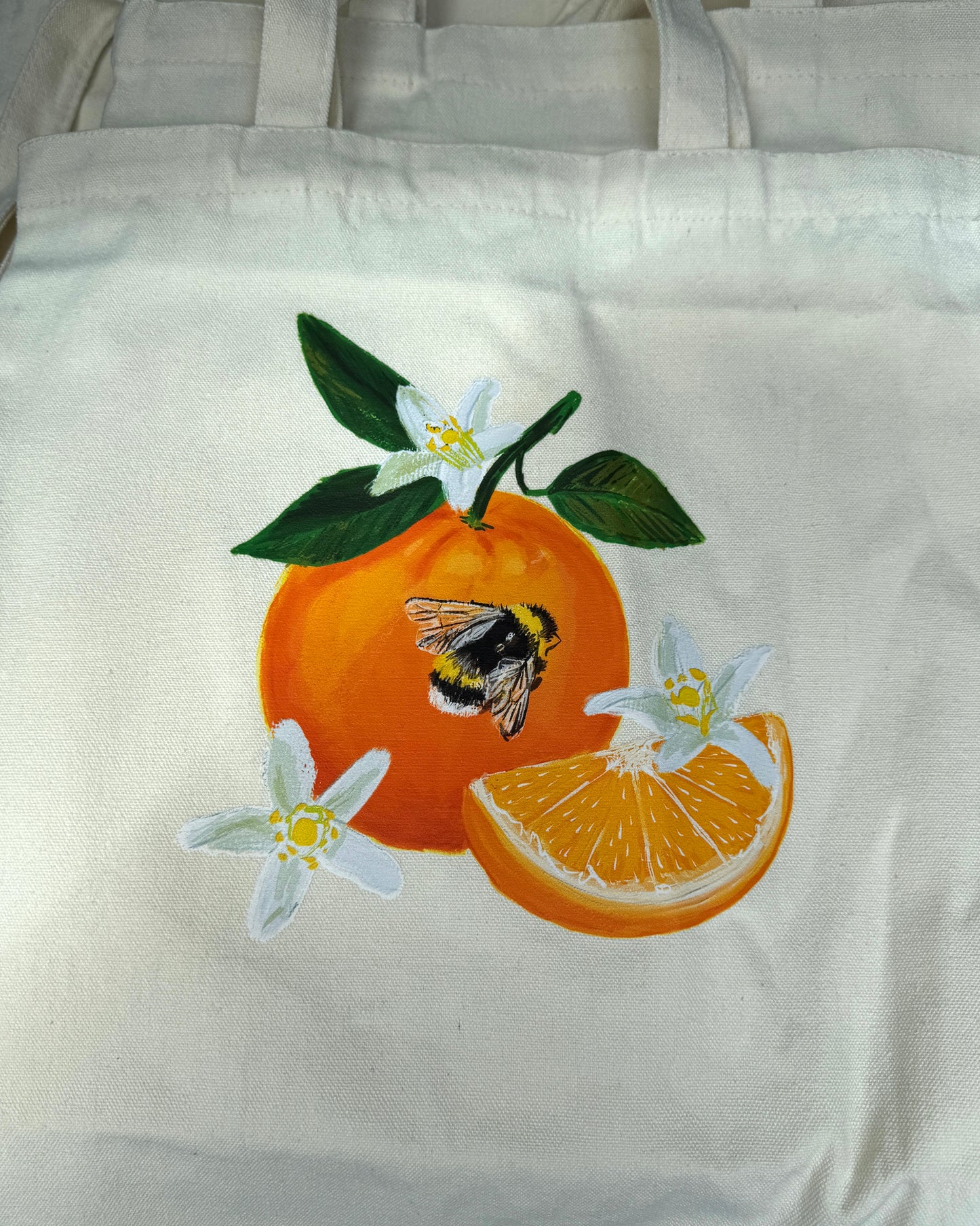 Orange and Bee Tote Bag