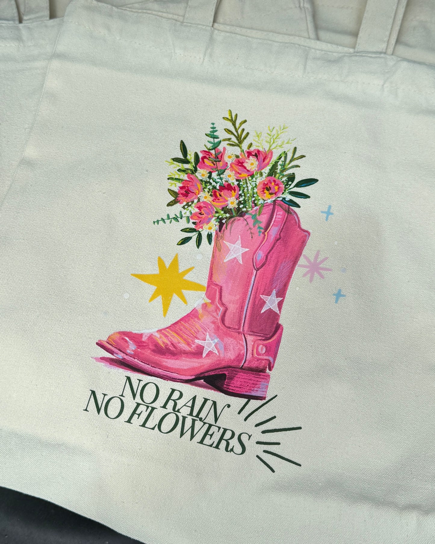 No Rain No Flowers Tote Bag