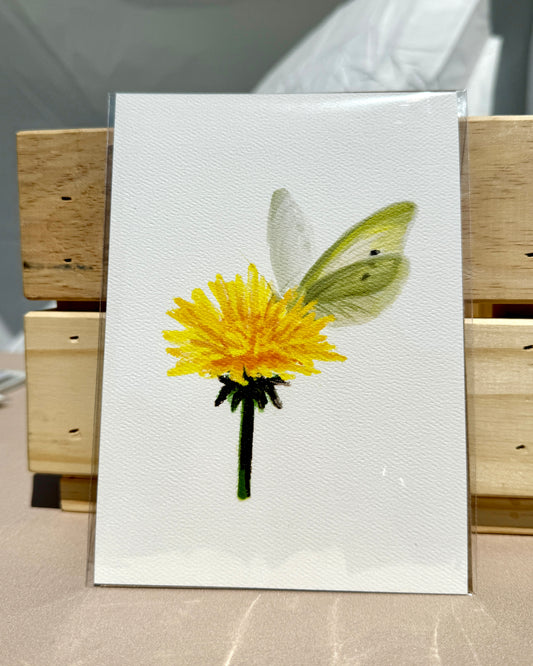 Dandelion Butterfly Art Print