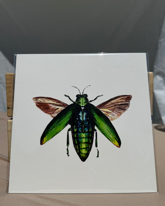 Flying beetle Print