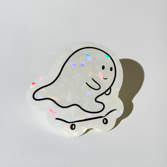 Skateboarding Ghost Sticker