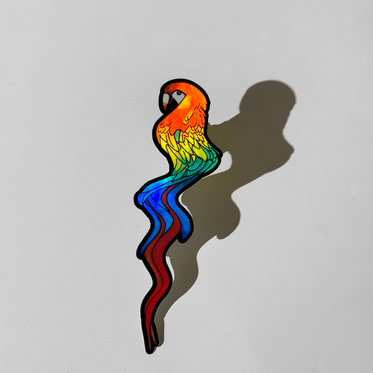 Trippy Parrot Sticker